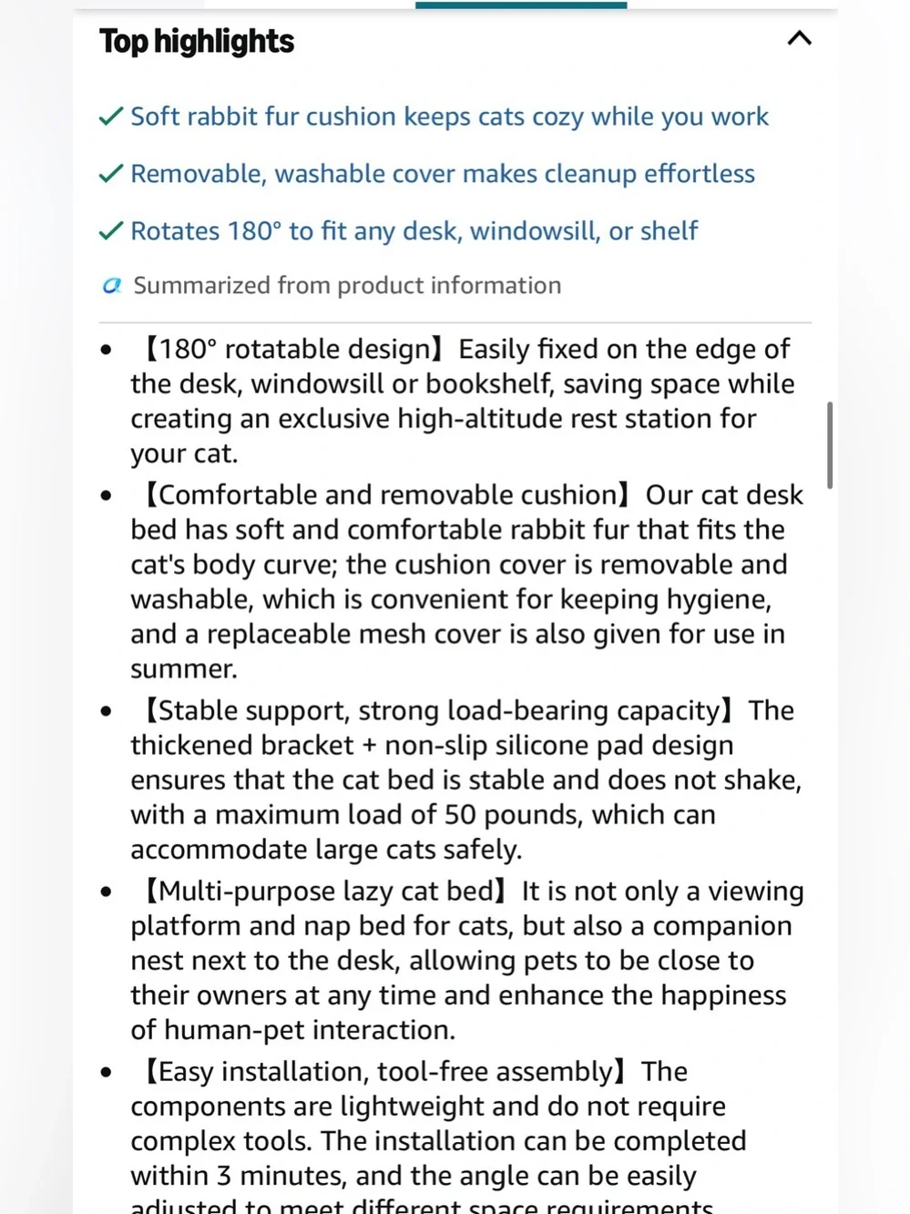 Cat Desk Bed nest 180° Rotating soft desk attachment